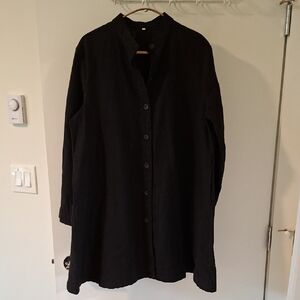 Black Button-Up Women's Tunic